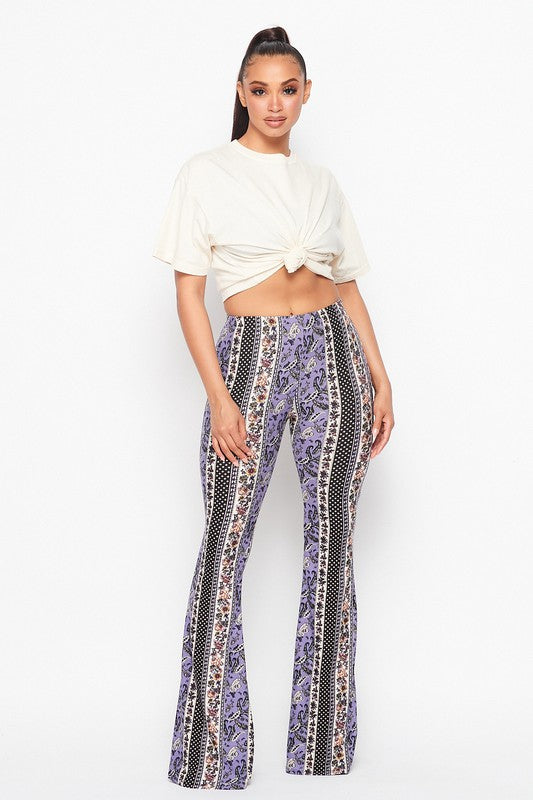 Boho Printed Bell Bottom Pants