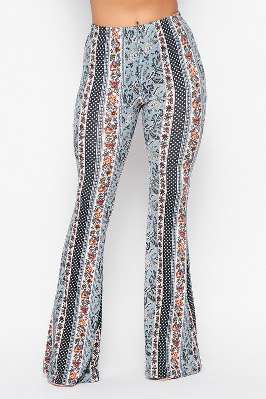 Boho Printed Bell Bottom Pants