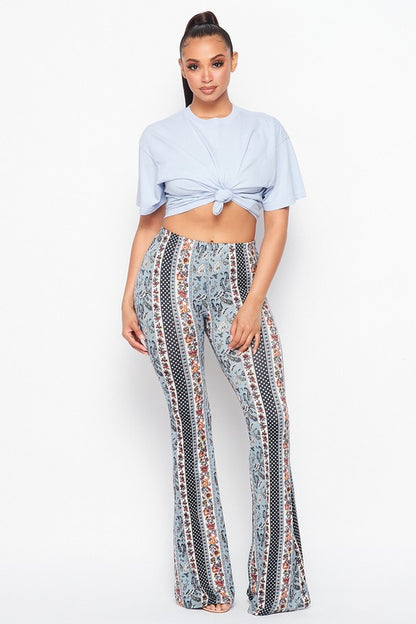 Boho Printed Bell Bottom Pants