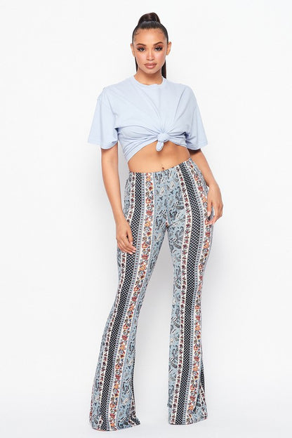 Boho Printed Bell Bottom Pants