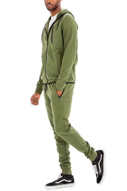 Men's Full Zip Sweat Pant Sweat Set