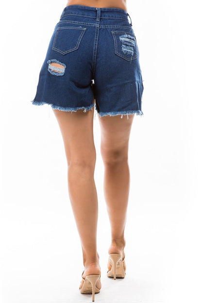 Frayed Denim Shorts