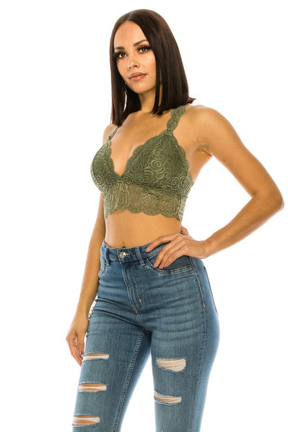 Lace Racerback Crop Top Annva USA