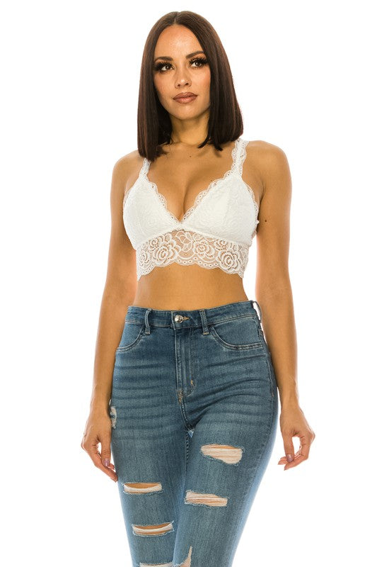 Lace Racerback Crop Top Annva USA