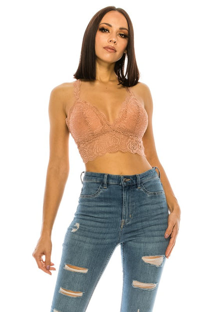 Lace Racerback Crop Top Annva USA