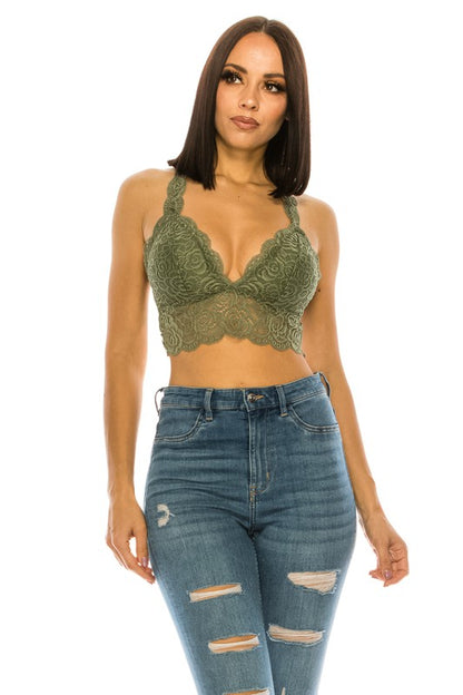 Lace Racerback Crop Top Annva USA