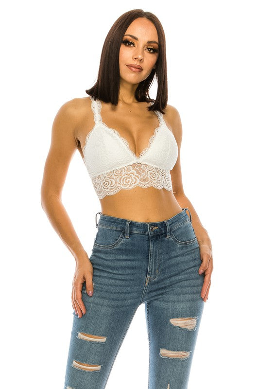 Lace Racerback Crop Top Annva USA