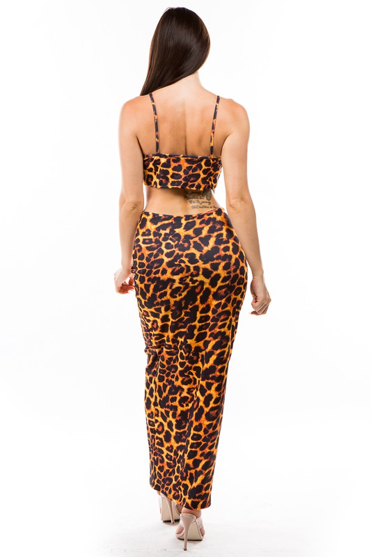 Peek-a-boo Cutout Printed Maxi Dress