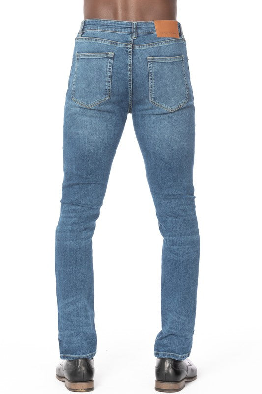 Men's Distressed Ripped Slim Fit Jeans HAWKS BAY