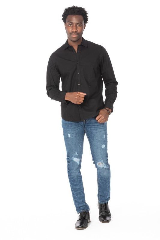 Men's Distressed Ripped Slim Fit Jeans HAWKS BAY