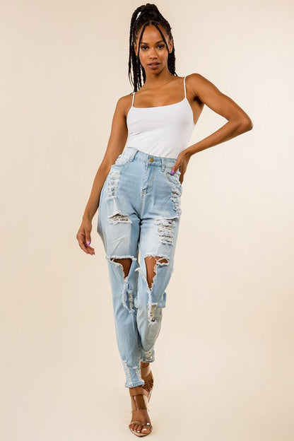 Multi-Cut Skinny Denim Jeans