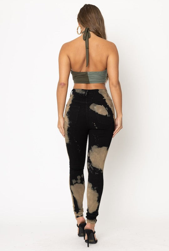 Bleach Skinny Jean in Black