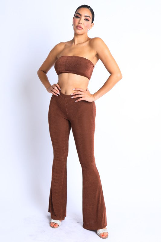 Glitter Basic Flared pants 3 Piece Set