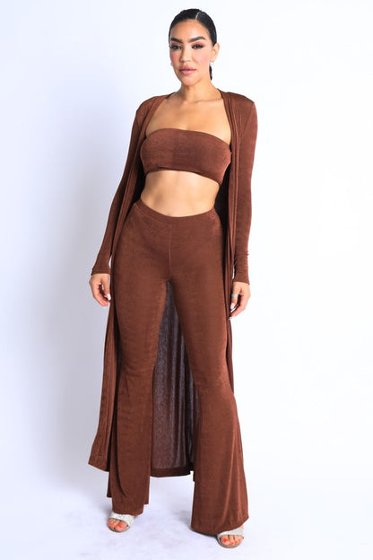 Glitter Basic Flared pants 3 Piece Set