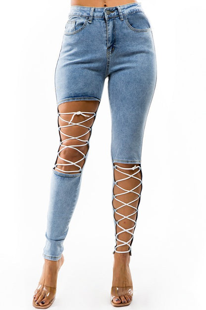 Multi Strip Denim Jeans