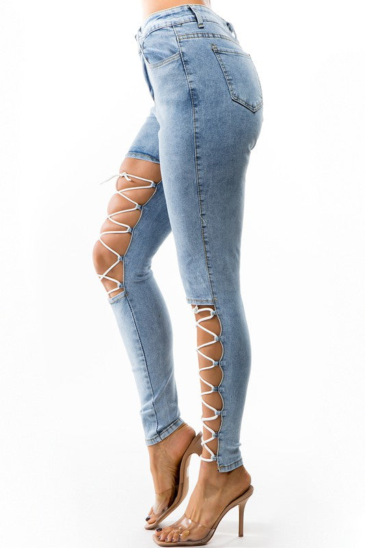 Multi Strip Denim Jeans