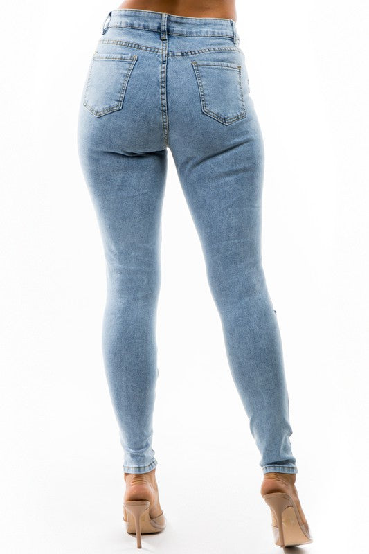 Multi Strip Denim Jeans