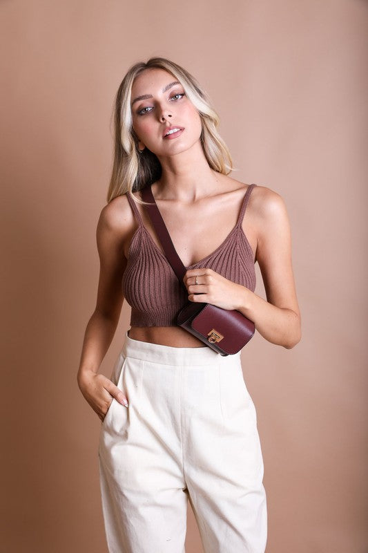 Mini Faux Leather Waist Belt Bag