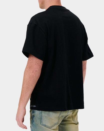 Men's Chenille Patch Tee - Black First Row