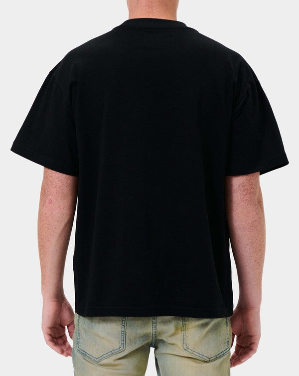 Men's Chenille Patch Tee - Black First Row