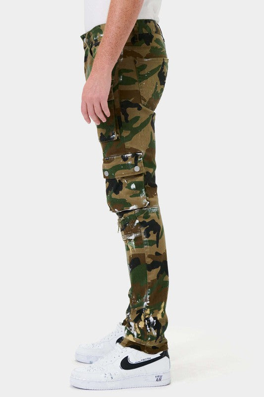 Men's Camo Multi-cargo Slim Fit JEans First Row