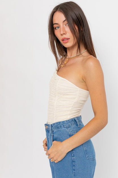 One Shoulder Ruched Bodysuit LE LIS