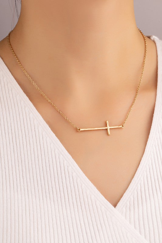 Sideway Cross Necklace LA3accessories