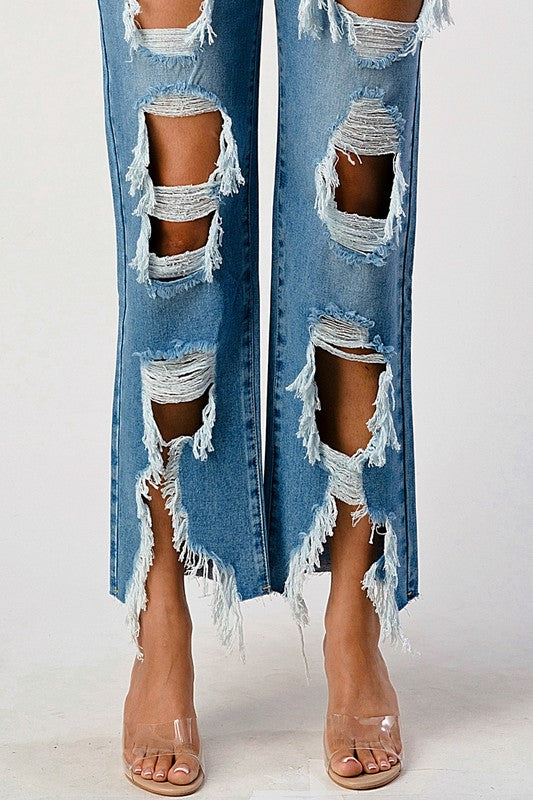 Mid Rise Extra Distressed Boyfriend Jeans