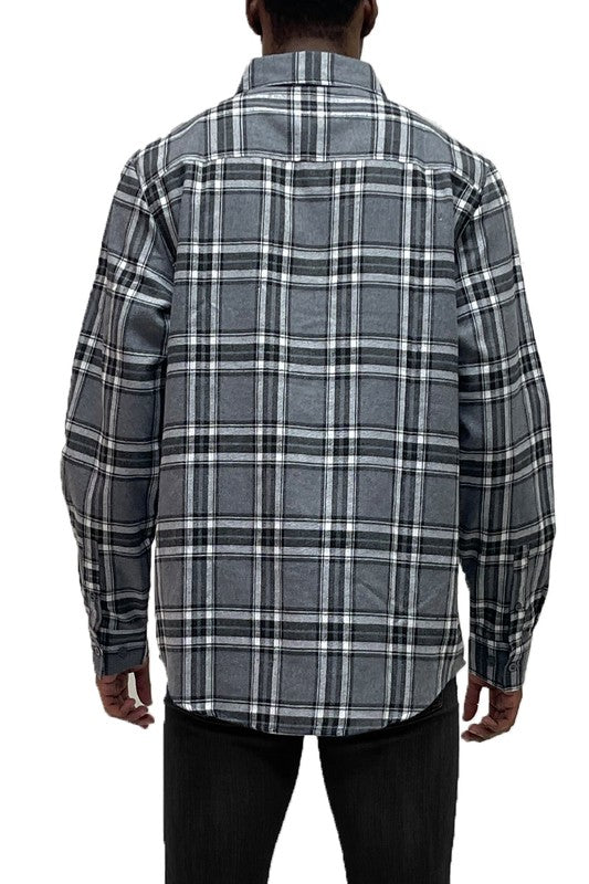 Men's Long Sleeve Flannel Plaid Shirt