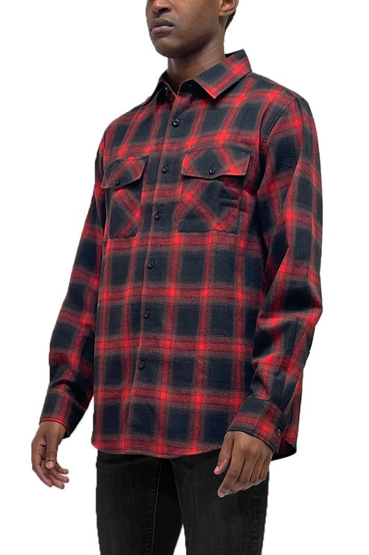 Plaid Checkered Long Sleeve Men's Shirt