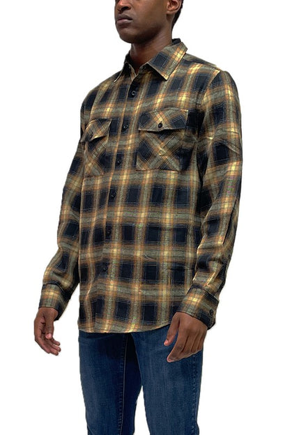 Plaid Checkered Long Sleeve Men's Shirt