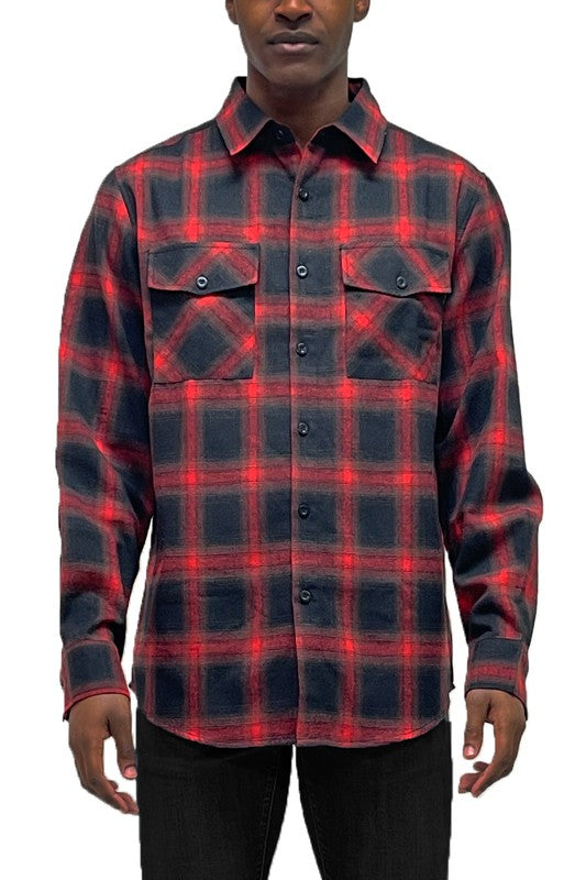 Plaid Checkered Long Sleeve Men's Shirt