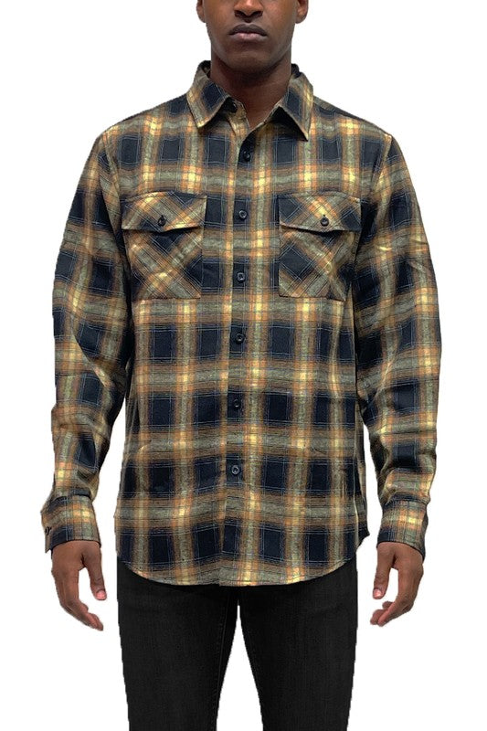 Plaid Checkered Long Sleeve Men's Shirt