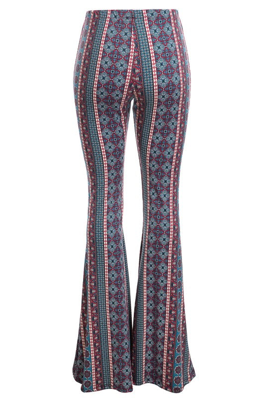 Paisley Boho Print Bell Bottom Pants 5Besties