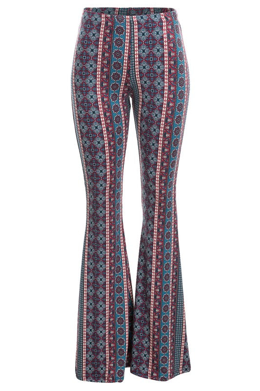 Paisley Boho Print Bell Bottom Pants 5Besties