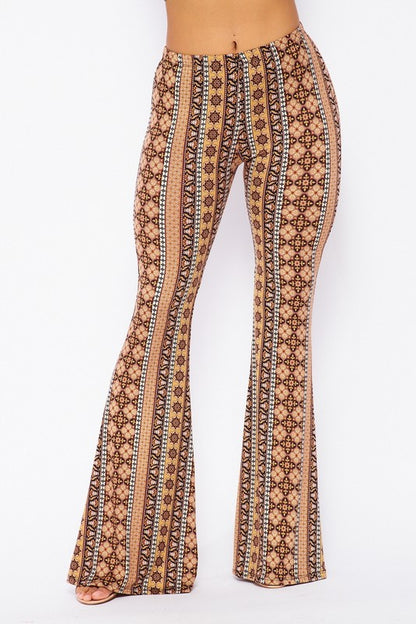 Paisley Boho Print Bell Bottom Pants 5Besties