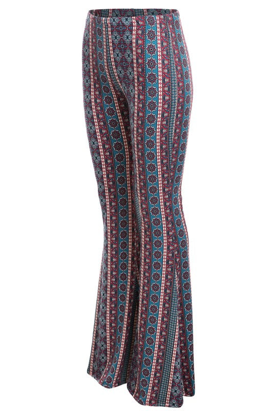 Paisley Boho Print Bell Bottom Pants 5Besties