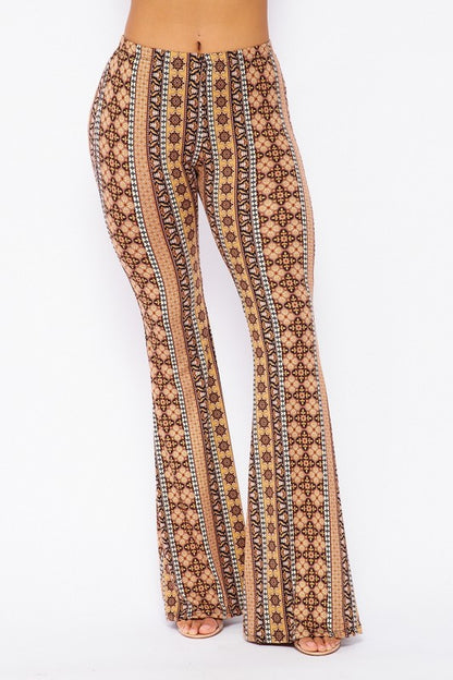 Paisley Boho Print Bell Bottom Pants 5Besties