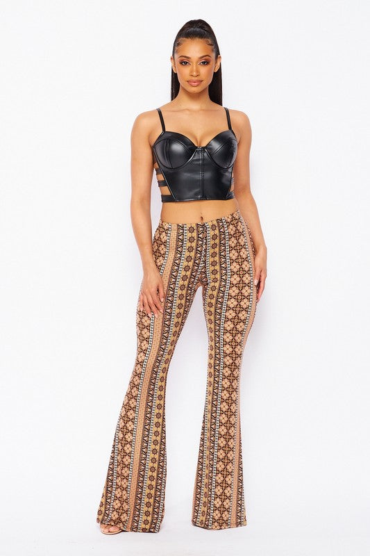 Paisley Boho Print Bell Bottom Pants 5Besties