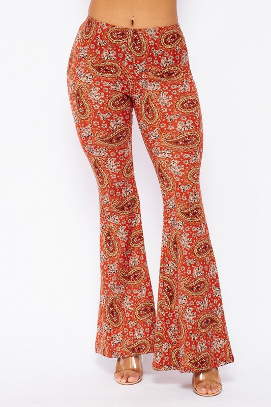 Boho Print Bell Bottom Pants 5Besties