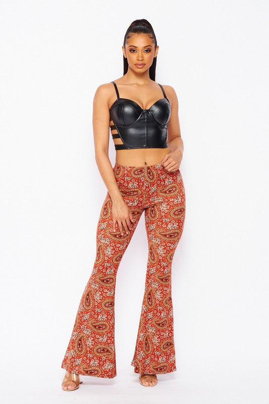 Boho Print Bell Bottom Pants 5Besties