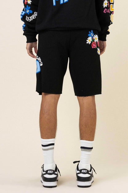 Men's Flower Puff Print Short First Row