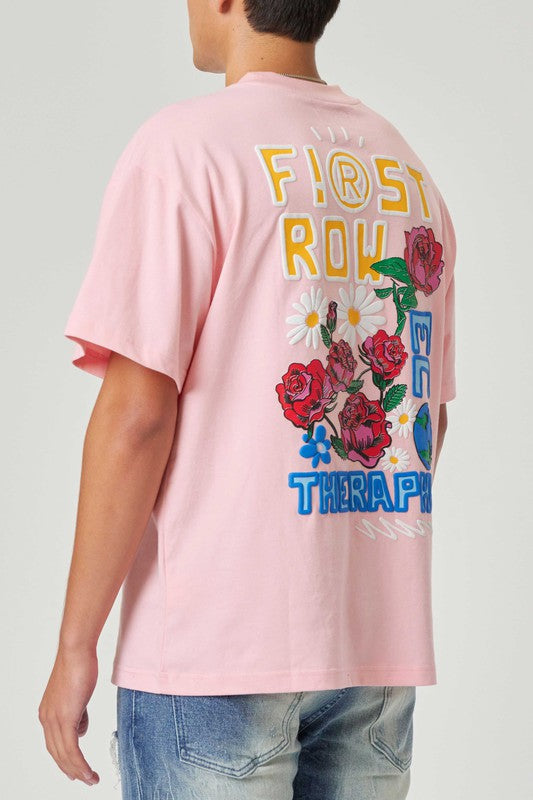 Men's Flower Embroidered Puff Tee