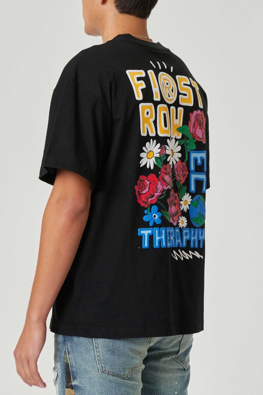 Men's Flower Embroidered Puff Tee