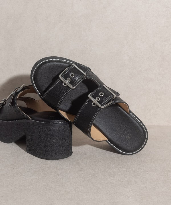 OASIS SOCIETY Gabriella, Dual Buckle Lifted Sandal