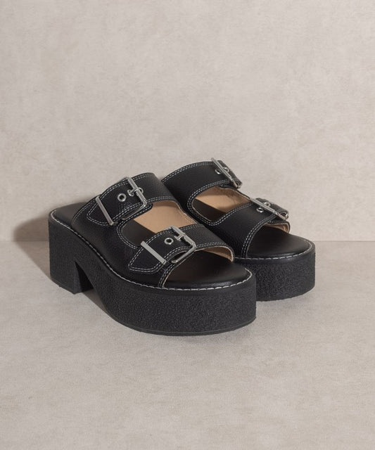 OASIS SOCIETY Gabriella, Dual Buckle Lifted Sandal