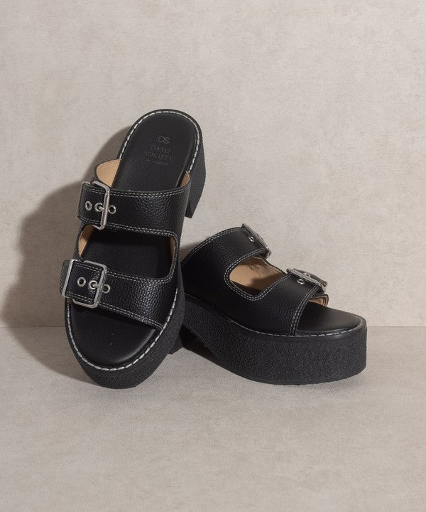 OASIS SOCIETY Gabriella, Dual Buckle Lifted Sandal