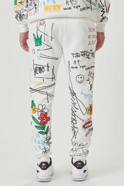 Men's Allover Graphic Joggers First Row