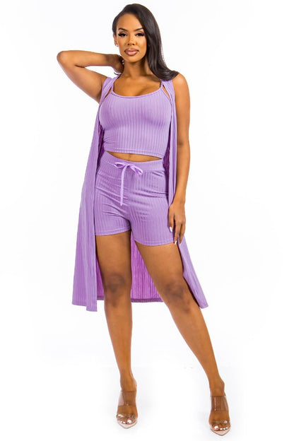 3-Piece Lavender Short Set