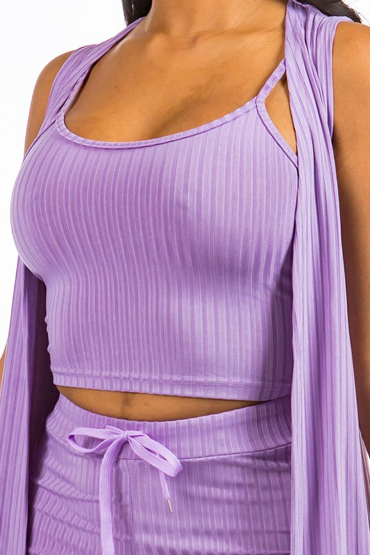 3-Piece Lavender Short Set